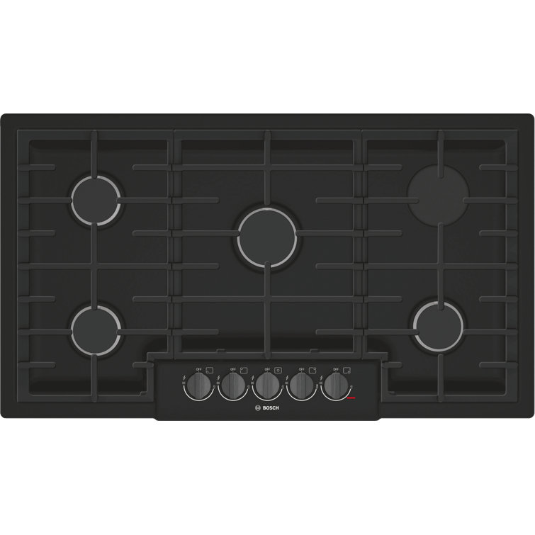 36'' Black Stainless Steel 5-Burner Gas Cooktop