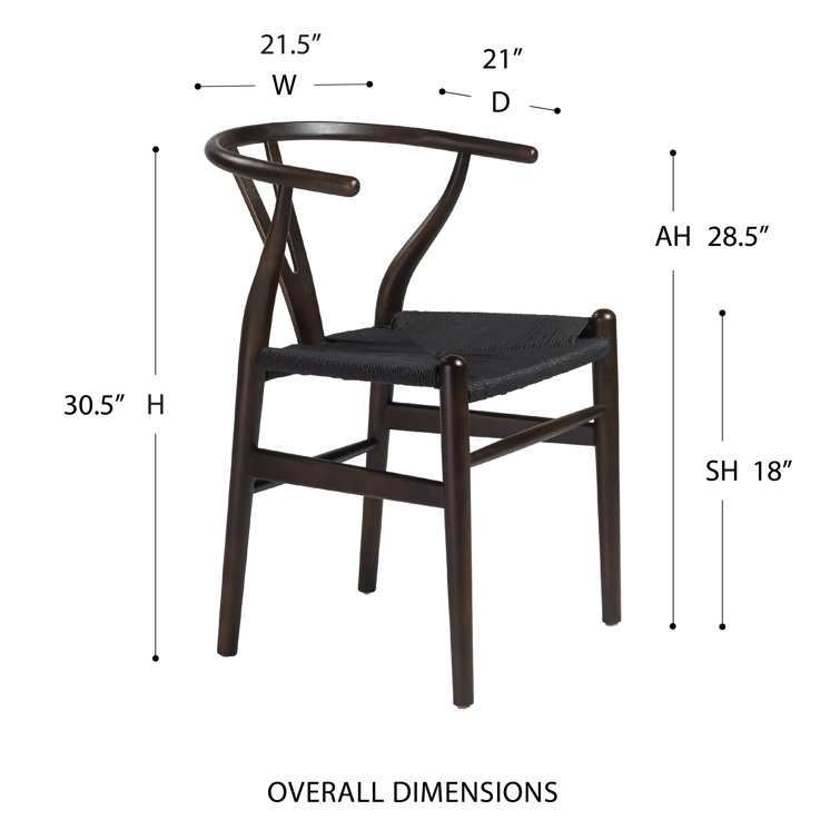 Evelina Walnut & Black Geometric Side Chair Set