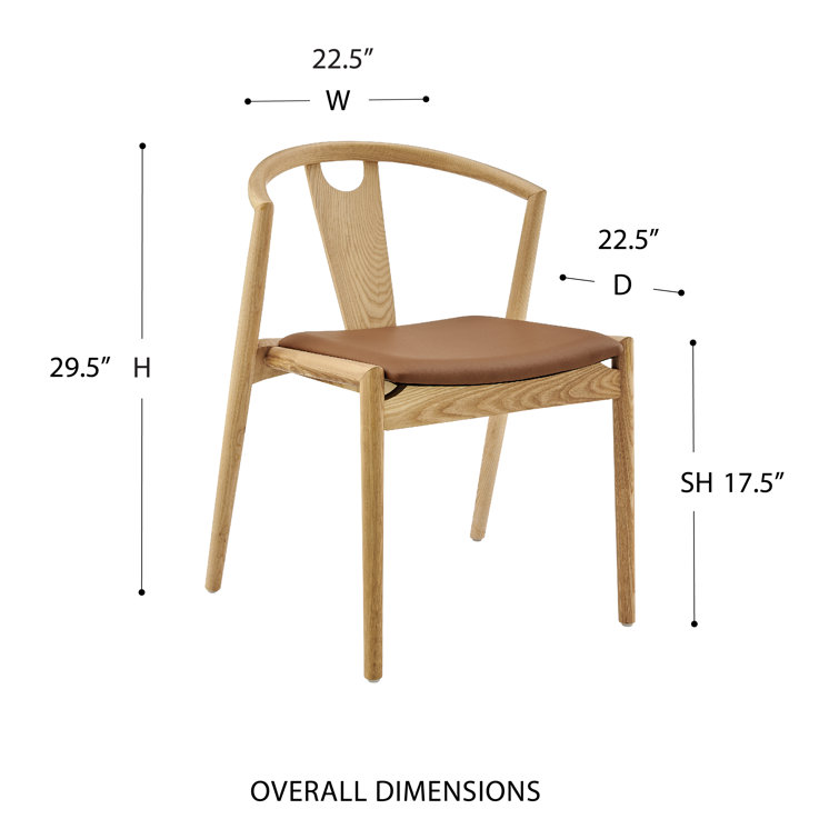 Ambra Tan Faux Leather Swivel Side Chair with Natural Wood Frame