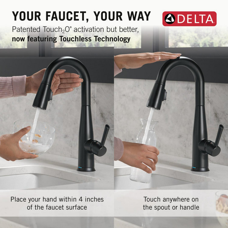 Matte Black Metal Pull-Down Sprayer Kitchen Faucet