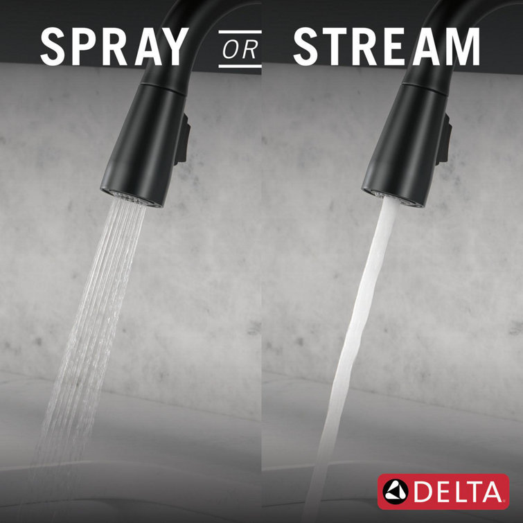 Matte Black Metal Pull-Down Sprayer Kitchen Faucet