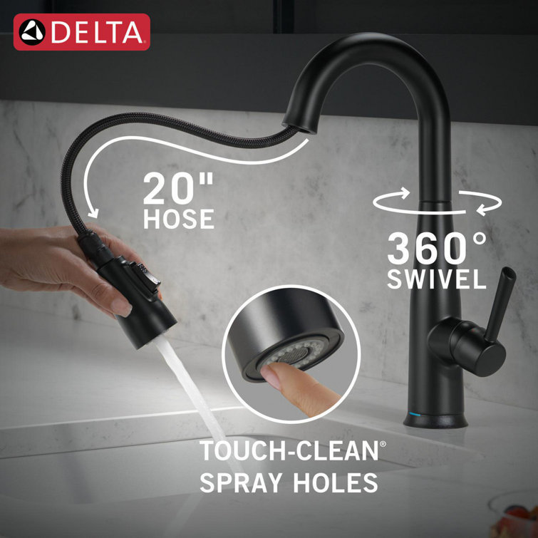 Matte Black Metal Pull-Down Sprayer Kitchen Faucet