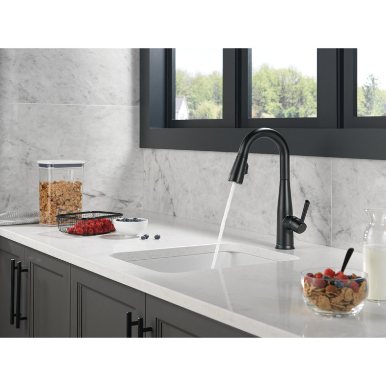 Matte Black Metal Pull-Down Sprayer Kitchen Faucet
