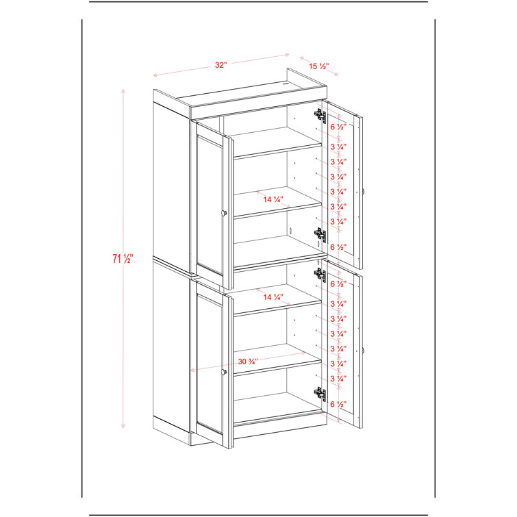 Teal Blue Solid Wood Living Room Cabinet with Adjustable Shelving