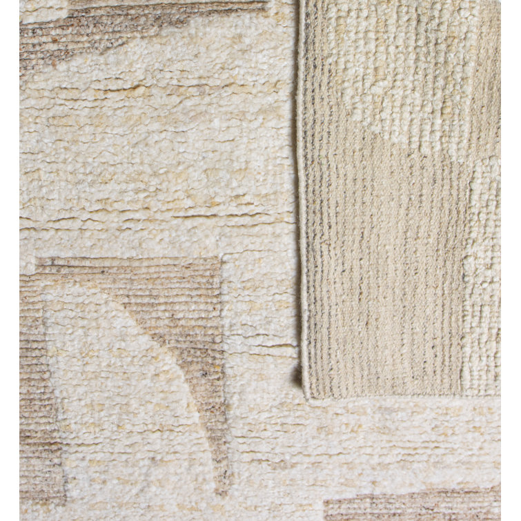Camel Hand-Knotted Wool Rectangular Area Rug 7'6" x 9'6"