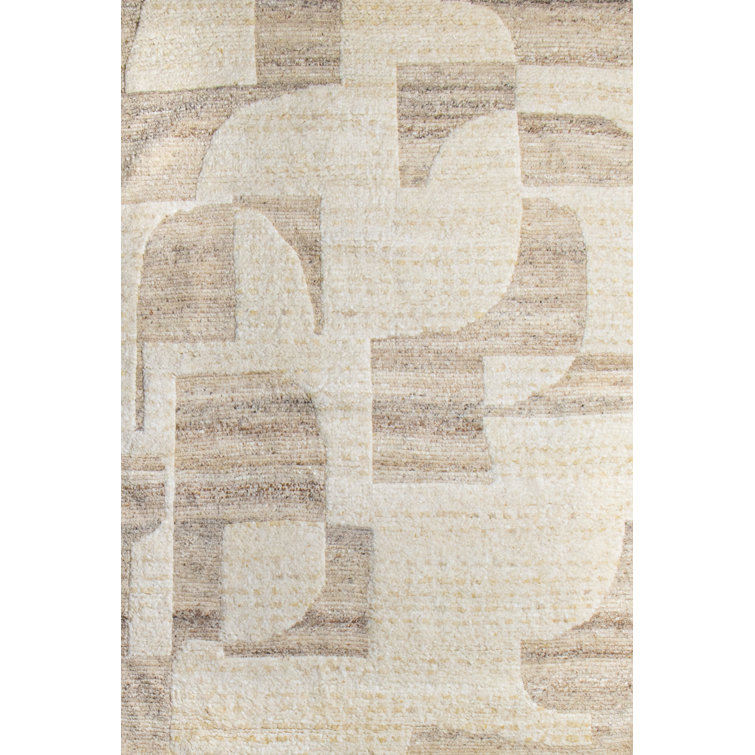 Camel Hand-Knotted Wool Rectangular Area Rug 7'6" x 9'6"