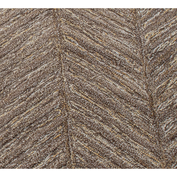 Handmade Taupe Wool Tufted Rectangular Area Rug
