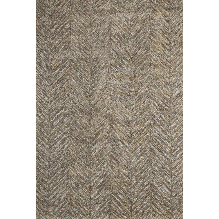 Handmade Taupe Wool Tufted Rectangular Area Rug