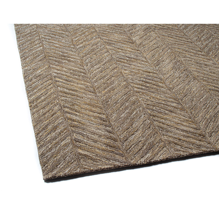Handmade Taupe Wool Tufted Rectangular Area Rug