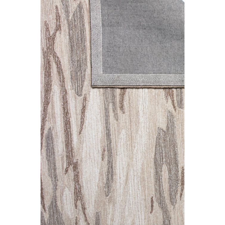 Beige Handmade Wool Runner Rug with Cotton Backing