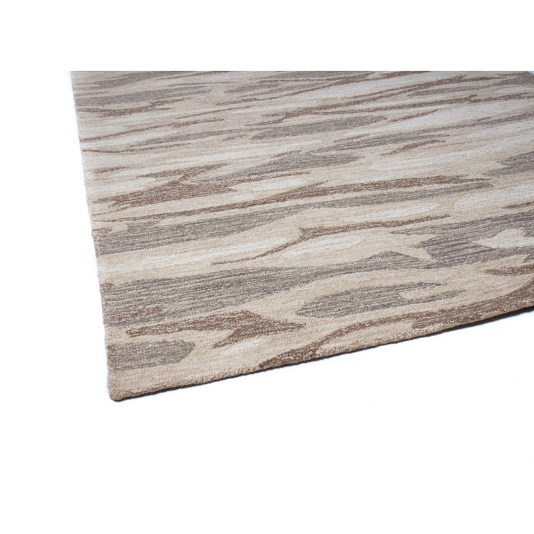 Beige Handmade Wool Runner Rug with Cotton Backing
