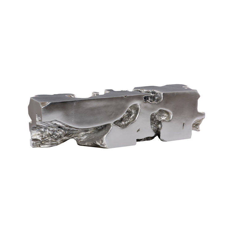 Contemporary 59'' Silver Leaf Freeform Bench