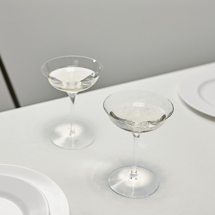 Elegance Clear Crystal Coupe Glass Set of 2