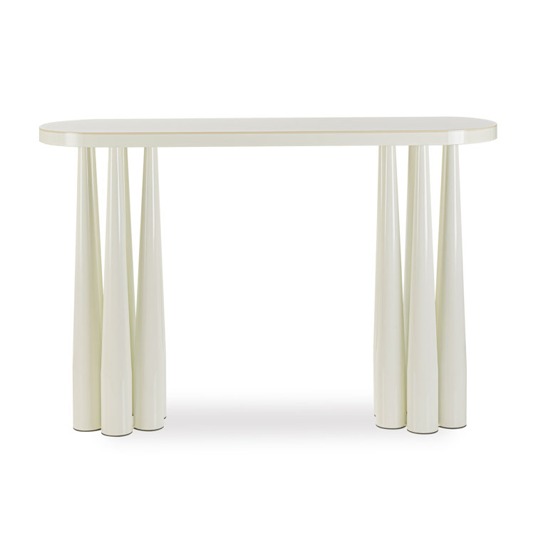 Titan Cream Glossy Metal Console Table