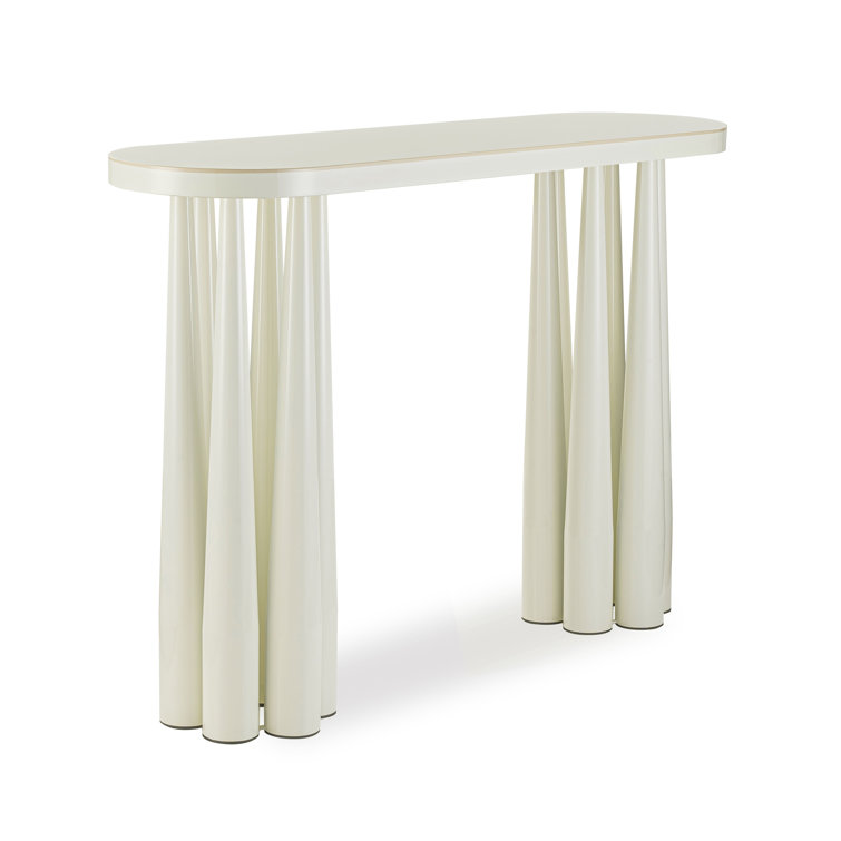 Titan Cream Glossy Metal Console Table