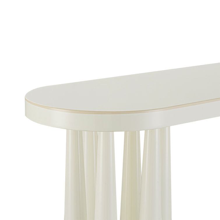 Titan Cream Glossy Metal Console Table