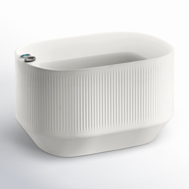 Alpine White Mod 20'' Rectangular Planter with Drainage Hole