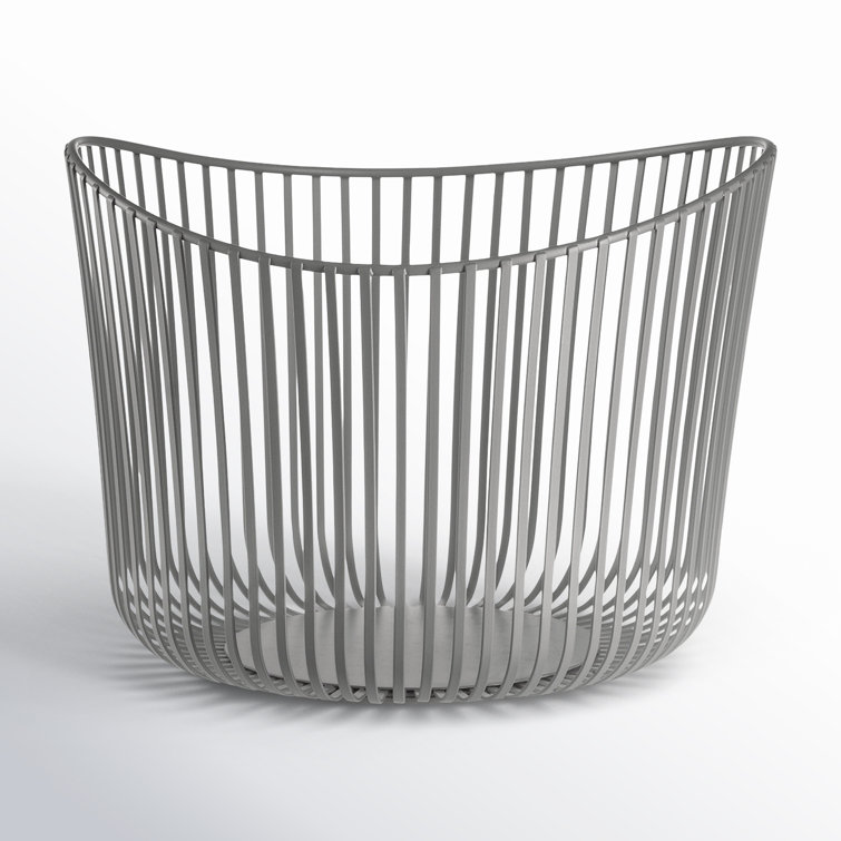 Satellite Taupe Powder-Coated Steel Round Storage Basket