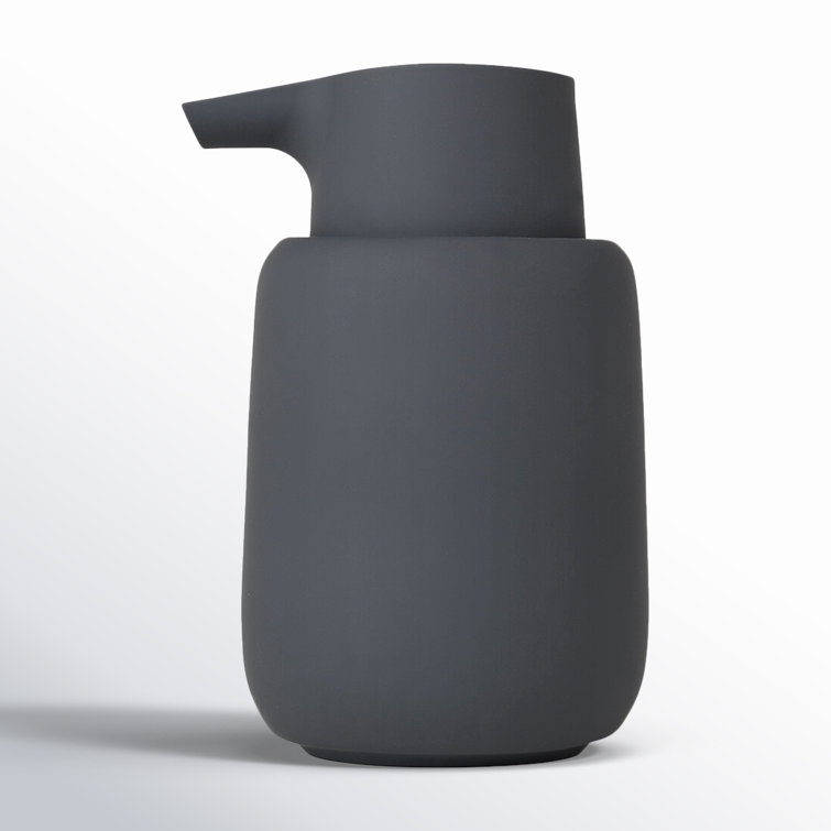 Magnet Charcoal Ceramic Soap Dispenser with Soft-Touch Finish