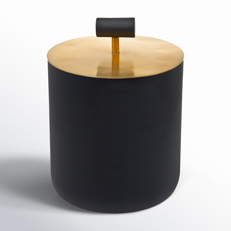 Elegant Black and Gold Insulated Ice Bucket for Outdoor Entertaining