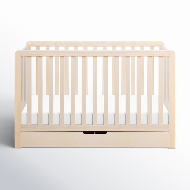 Washed Natural Pine 4-in-1 Convertible Crib with Storage