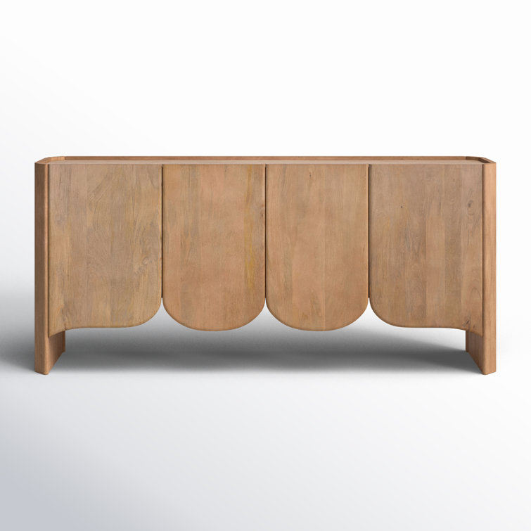 Natural Mango Wood 4-Door Sideboard