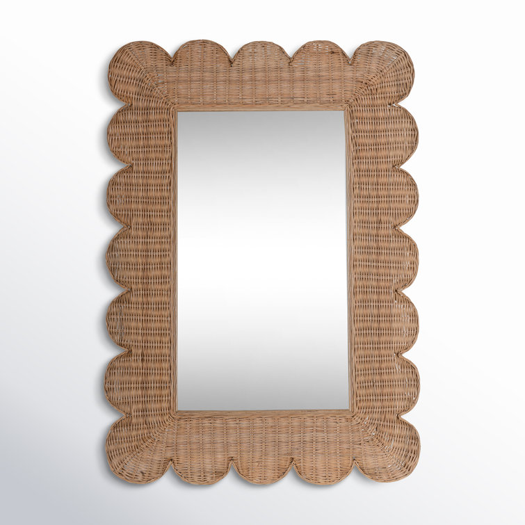 Natural Rattan Rectangular Bathroom Wall Mirror
