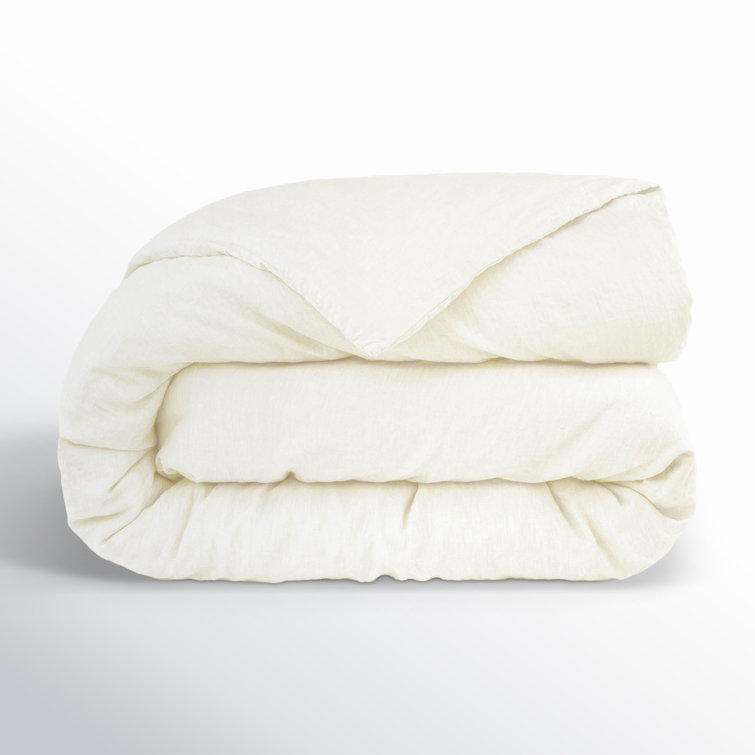 Cream Twin/Twin XL French Linen Duvet Cover