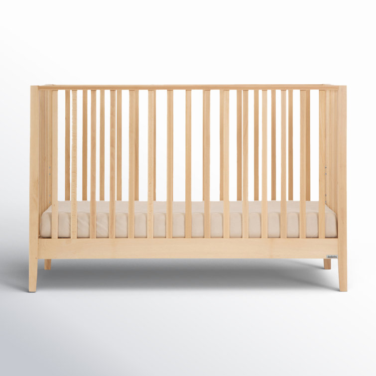 Natural Beechwood 3-in-1 Convertible Crib with Adjustable Height