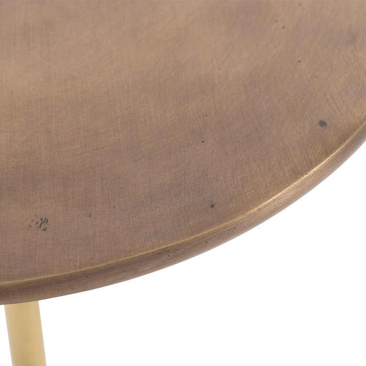 Round Brass and Iron Bar Table with Gold Embellishment