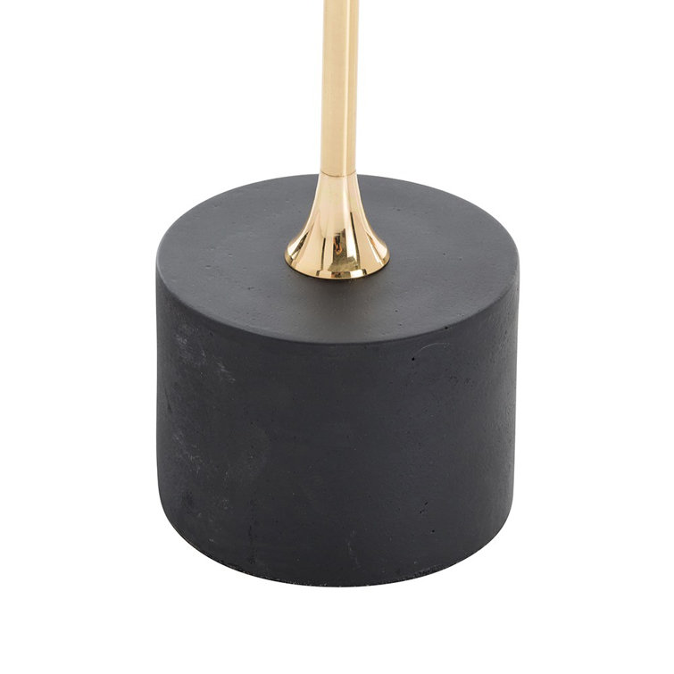 Round Brass and Iron Bar Table with Gold Embellishment