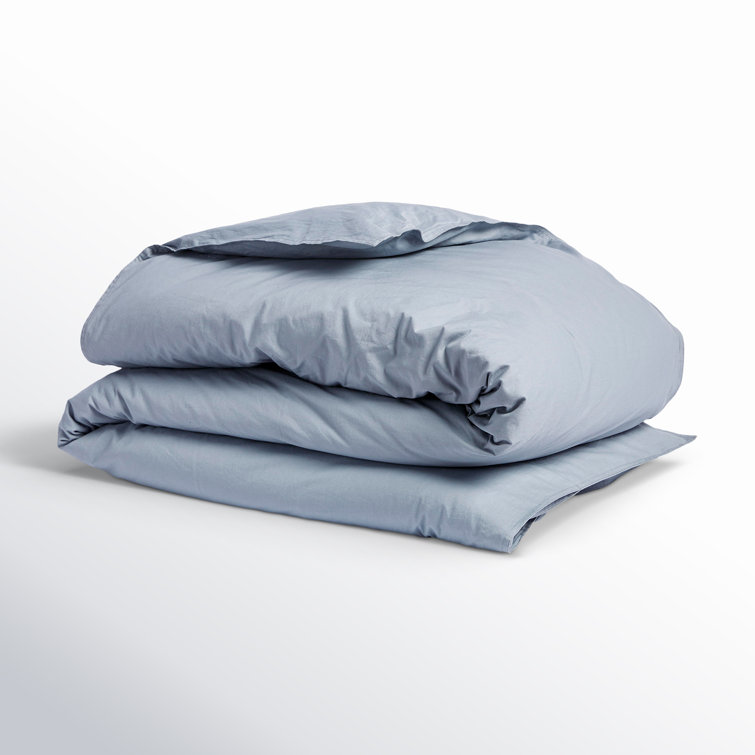 Steel Blue Organic Cotton Twin Duvet Cover