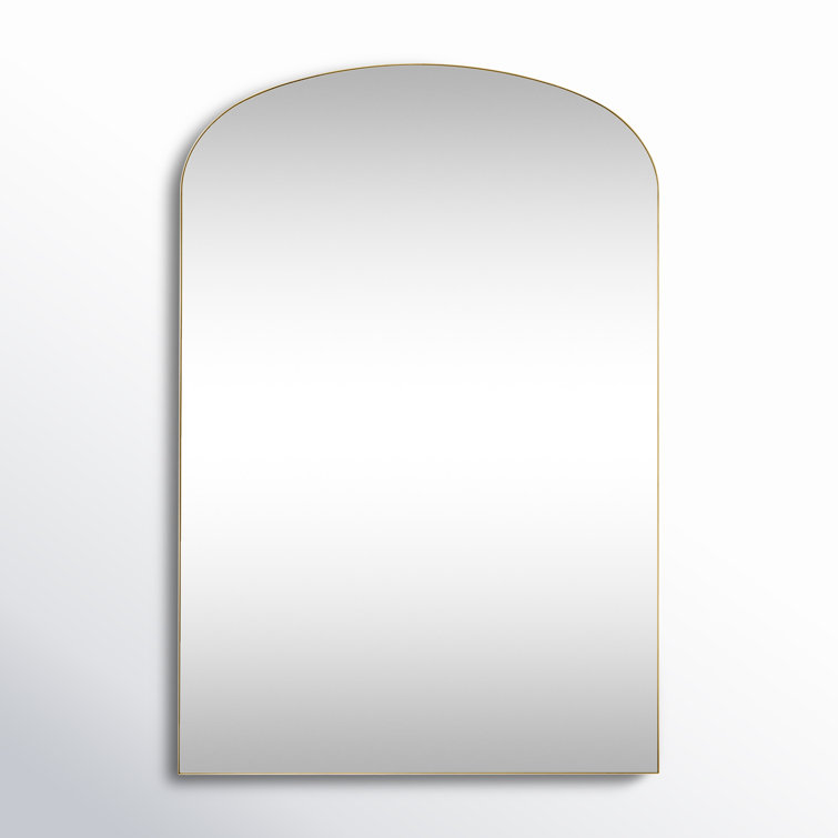 Gold Metal Arch Freestanding Floor Mirror, 74''