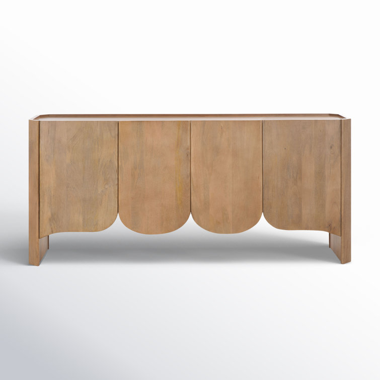 Natural Mango Wood 4-Door Sideboard