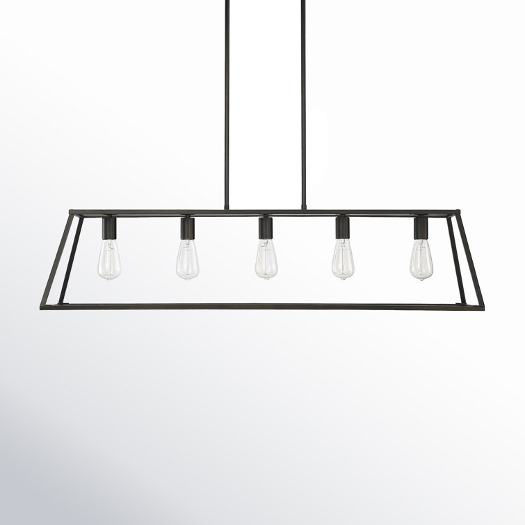 Denton Classic Bronze 44" Linear Chandelier with 5-Light Design
