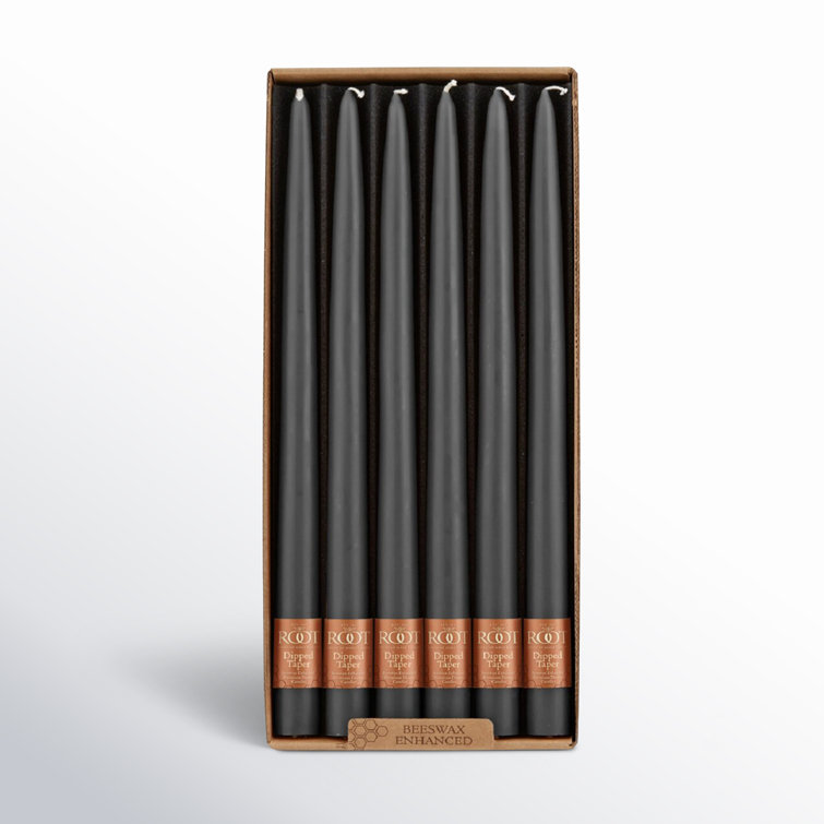12 Piece Stone Beeswax Taper Candle Set