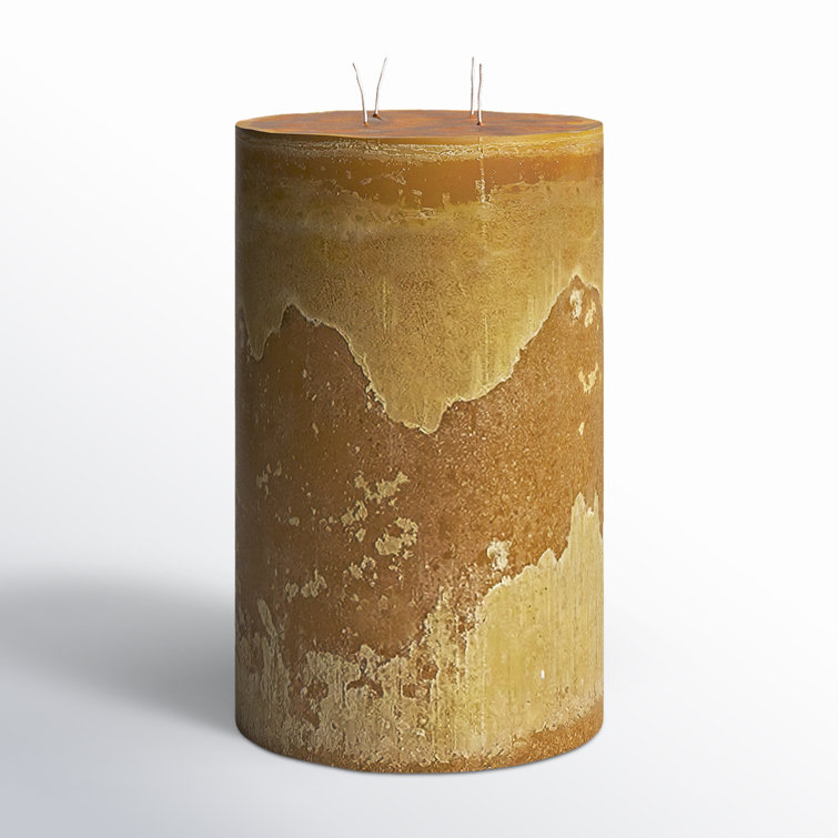 Handmade Chamois Paraffin Pillar Candle with Hemp Wick