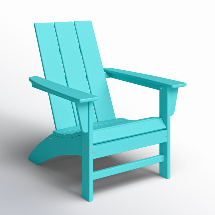 Aruba Blue High-Density Polyethylene Modern Adirondack Chair