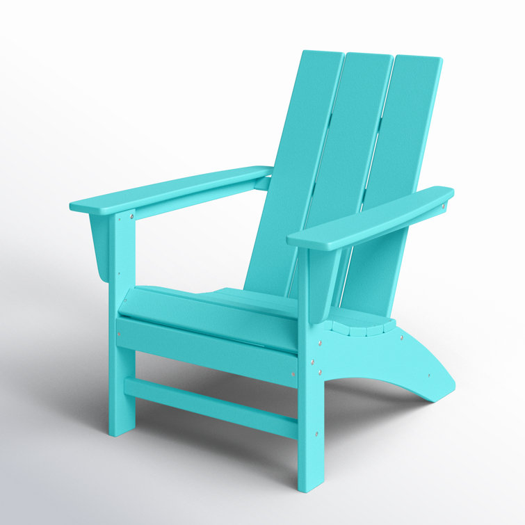 Aruba Blue High-Density Polyethylene Modern Adirondack Chair