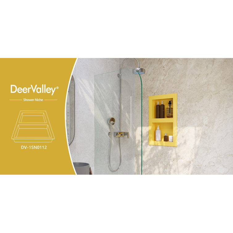 Yellow Stainless Steel Double Shelf Wall Niche for Shower