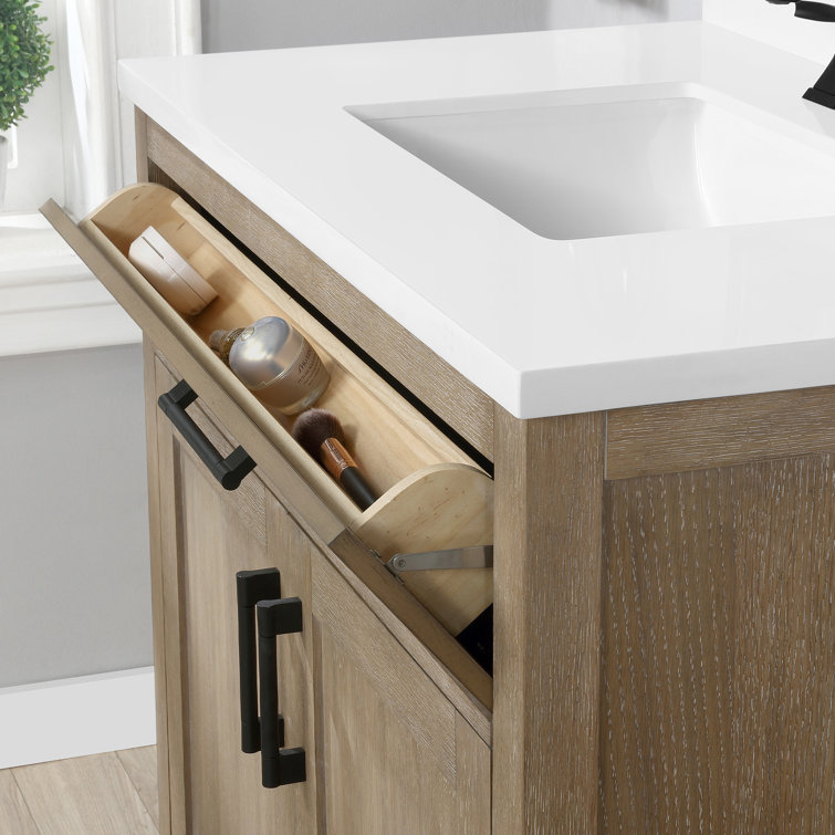 Bailey 36" Sahara Birch Freestanding Single Sink Vanity with Quartz Countertop