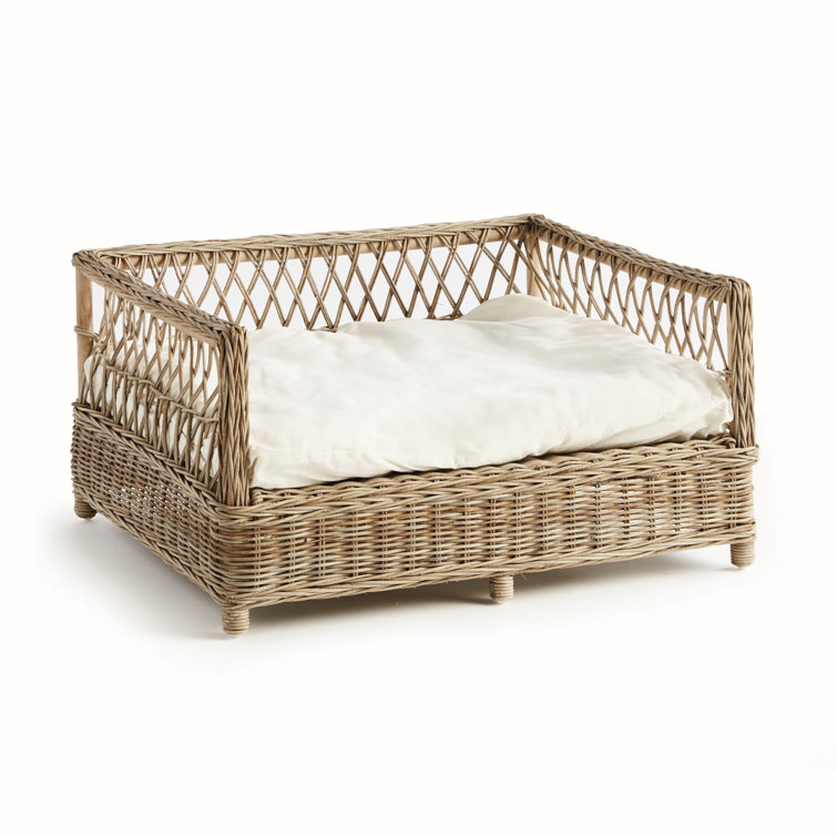 X-Large Elevated Normandy Weave Pet Bed with Thick Cushion