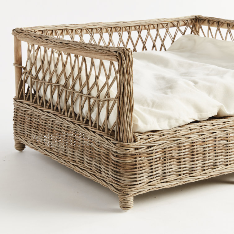 X-Large Elevated Normandy Weave Pet Bed with Thick Cushion