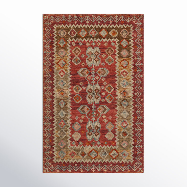Arlington Nomadic Red Wool 5' x 8' Hand-Tufted Area Rug