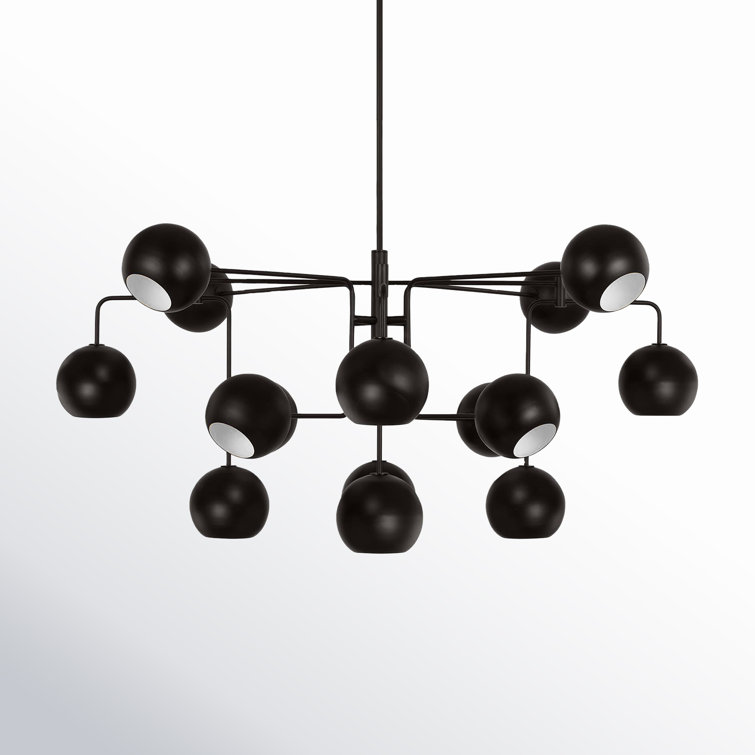 Aged Iron 16-Light Black Candelabra Chandelier