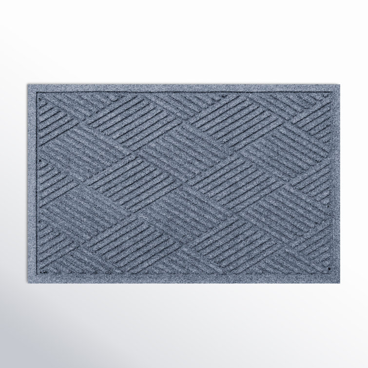 Bluestone Rubber Rectangle Outdoor Doormat with Diamond Pattern