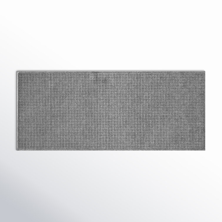 Medium Gray Rubber Outdoor Door Mat with Cube Pattern, 22" x 60"