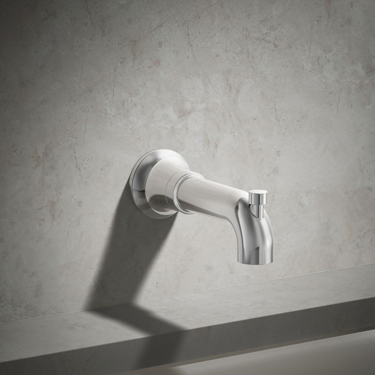 Polished Chrome Wall-Mount Tub Spout with Diverter