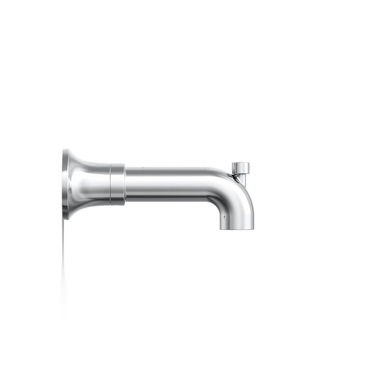 Polished Chrome Wall-Mount Tub Spout with Diverter