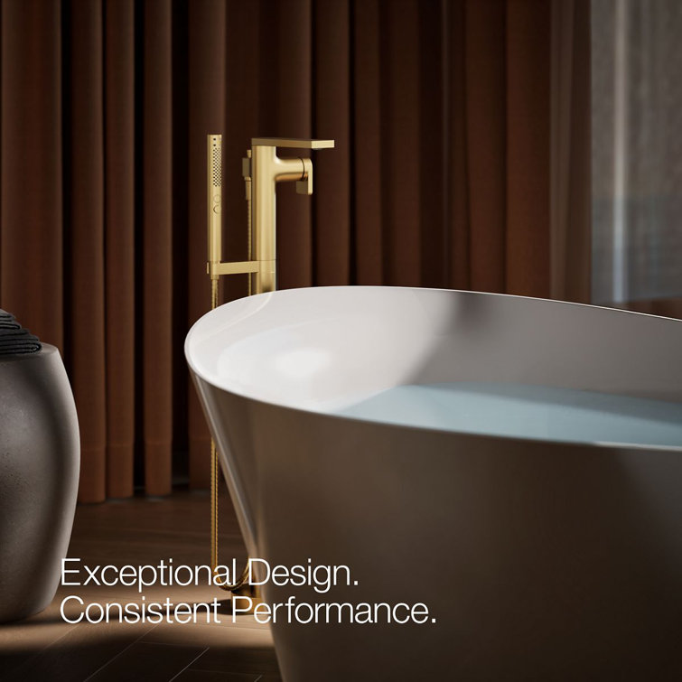 Vibrant Brushed Moderne Brass Freestanding Bath Faucet